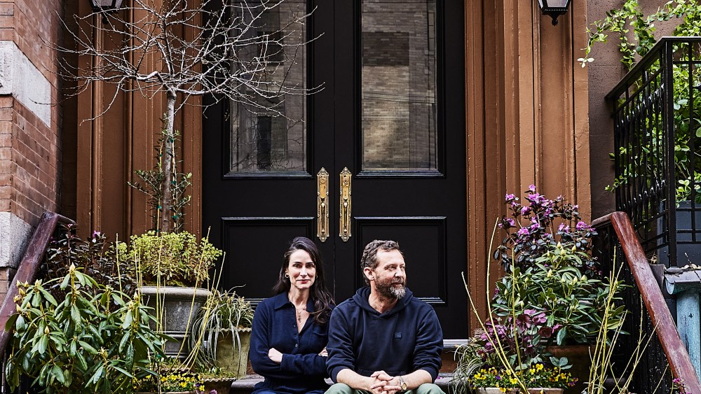 Amy Kehoe and Todd Nickey in front of the new Nickey Kehoe store in Manhattan.