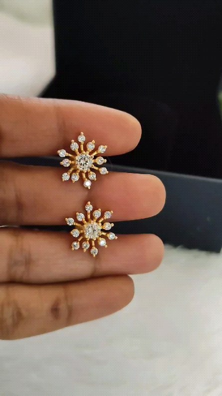 CZ Stone Earrings From 'Ansh Silver Jewellery'