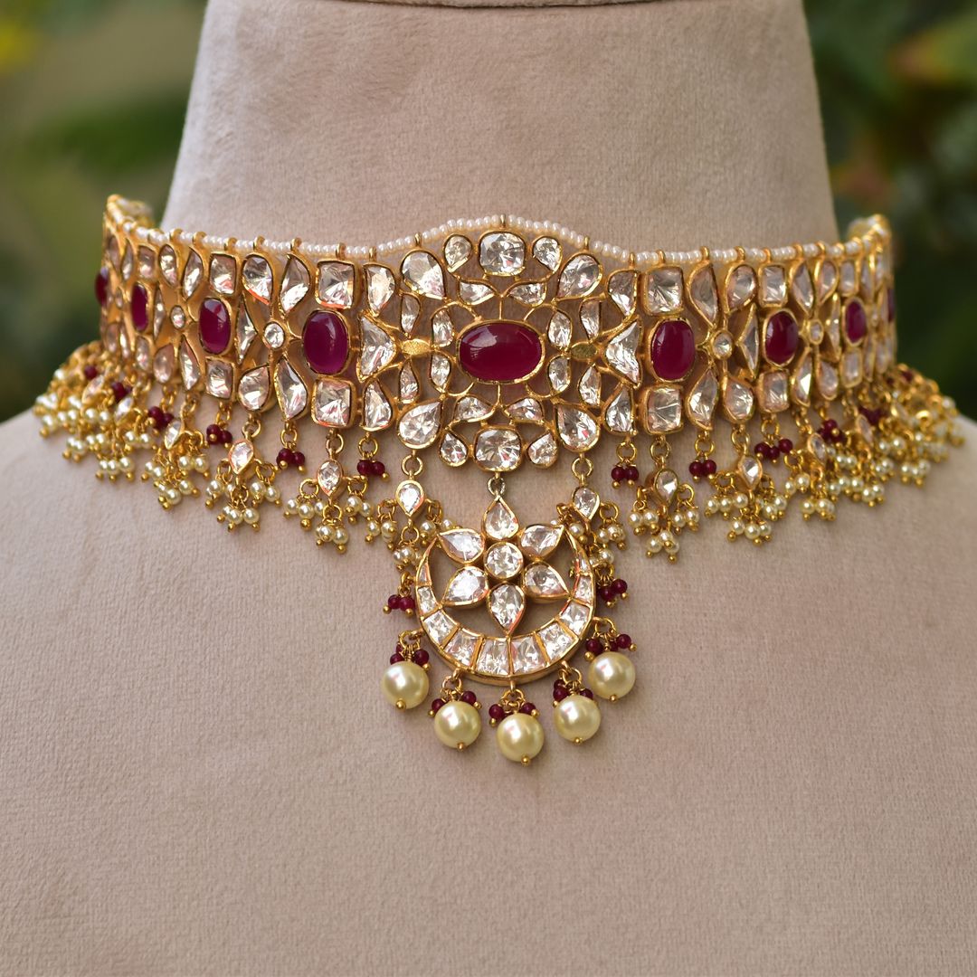 Red Polki Choker From