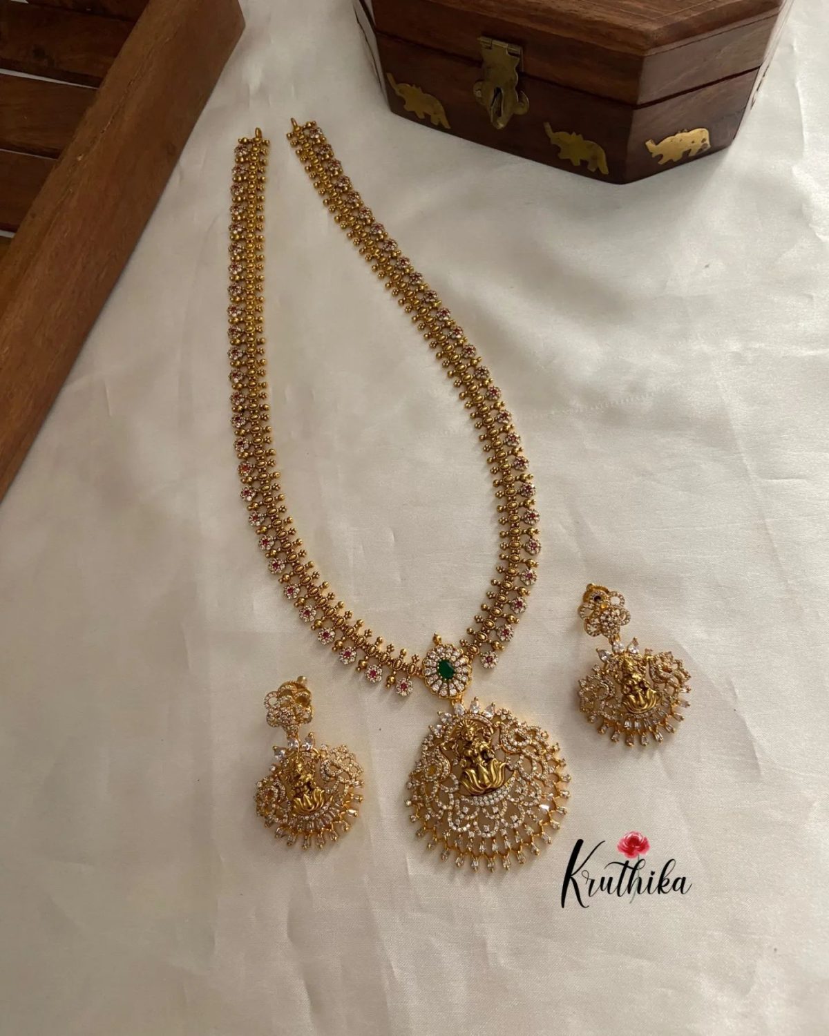 Traditional Stones Long Necklaces Collection From 'Kruthika Jewellery'