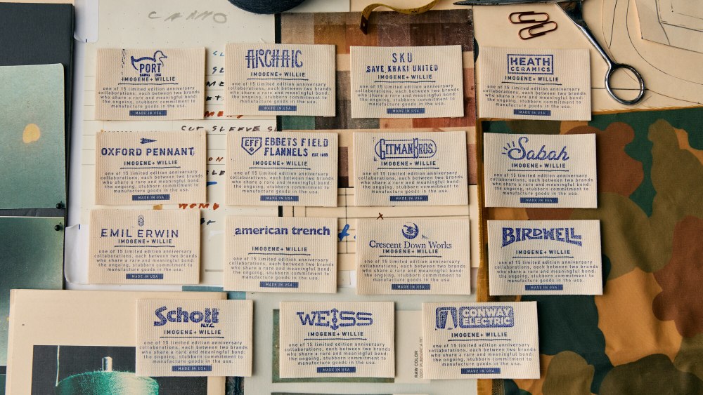 Imogene + Willie's 15th anniversary labels.