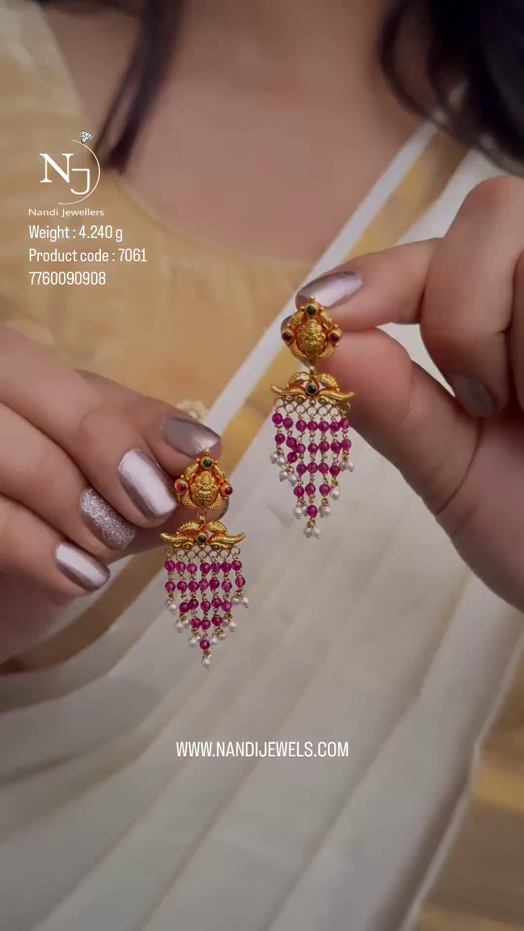 92.5 Silver Stone Long Necklaces From 'Prade Jewels'