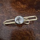 古董 10 克拉 GF 黄狼倒水晶领带胸针