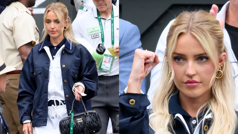 LONDON, ENGLAND - JULY 08: Morgan Riddle attends day eight of the Wimbledon Tennis Championships at the All England Lawn Tennis and Croquet Club on July 08, 2024 in London, England. (Photo by Karwai Tang/WireImage)
