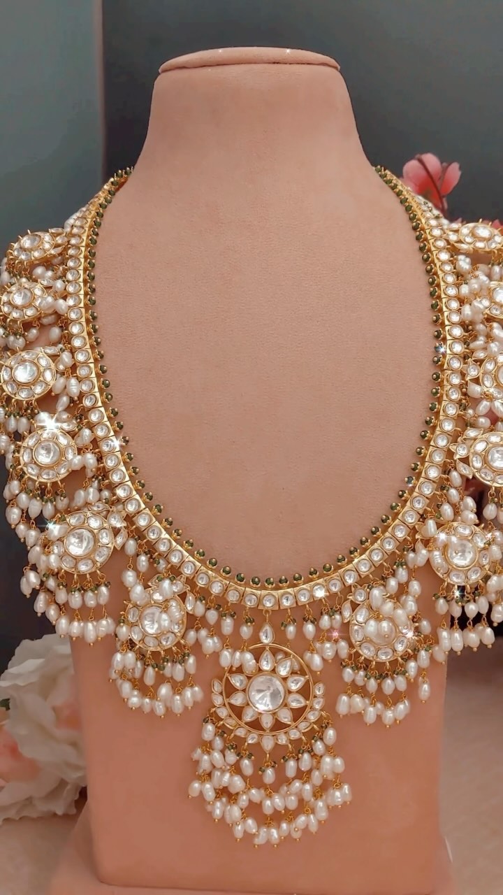 Gold Plated Jadau, Polki and Victorian Necklace From 'Kanakdhaara'