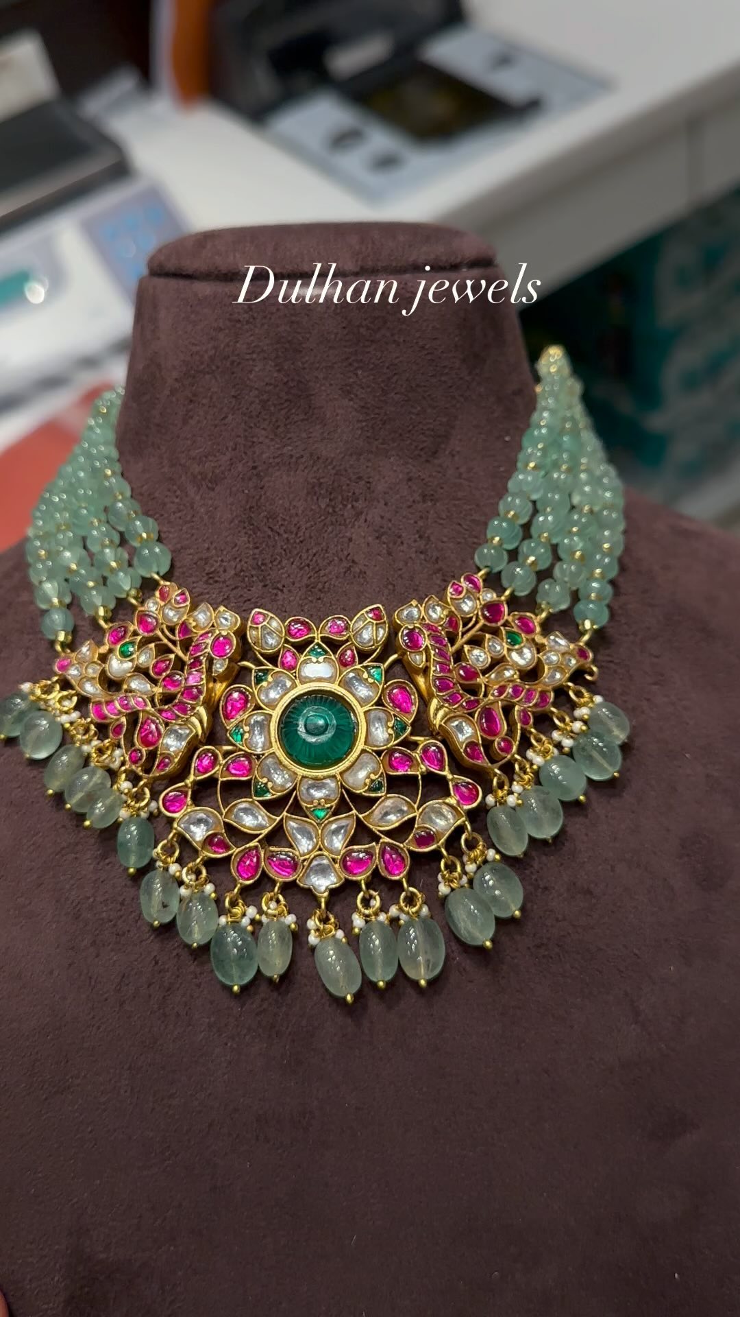 Gold Plated Moissanite Polki Necklace From 'Jewells By Sukriti'