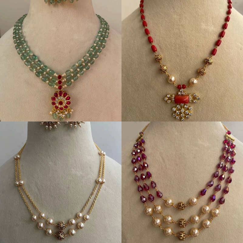 Premium Temple Beads Long Necklaces From 'Kruthika Jewellery'
