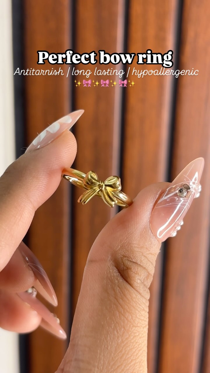 Imitation Bow Finger Ring From