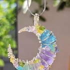 我已经使用海蓝宝石，静态，绿色的氟石制作了这条月球项链。