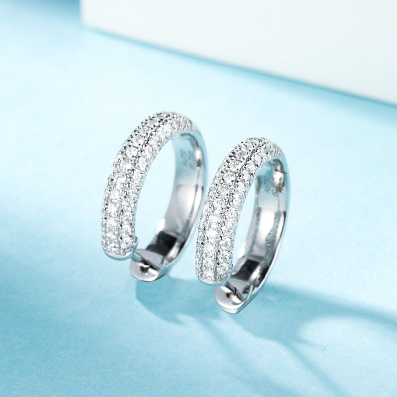 18K Diamond Triple-Row Half-Eternity Ear Cuff Jewelry Jeweler.Jewelry