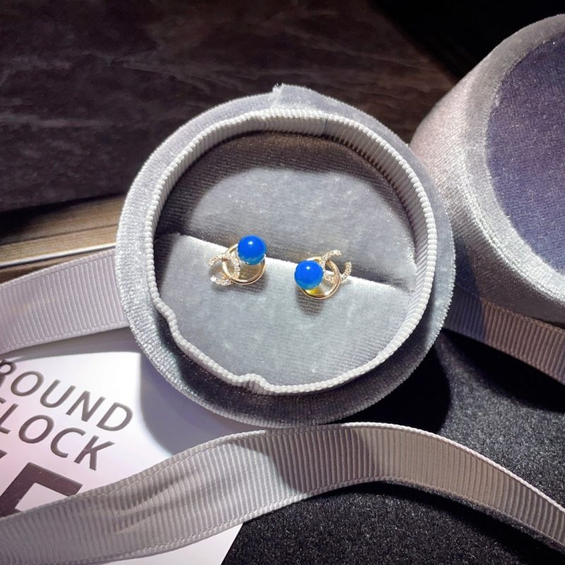 18K Gold Embedded Dominican Blue Amber Earrings - A Perfect Jewelry Find