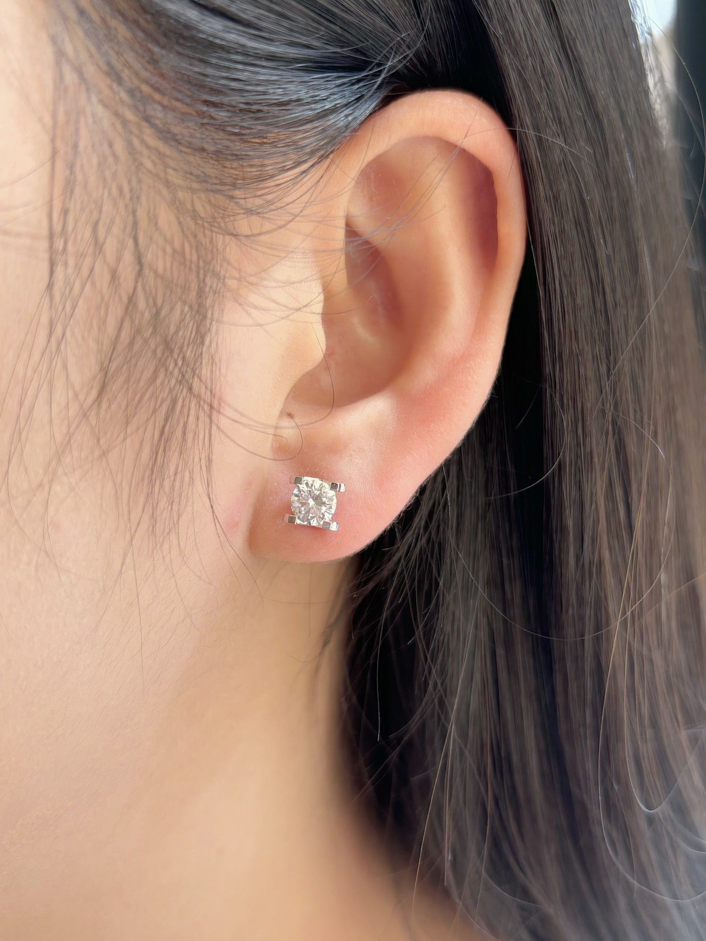 18K Cultured Round Diamond Bull Head Earrings – LGED001/60 - 图片 2