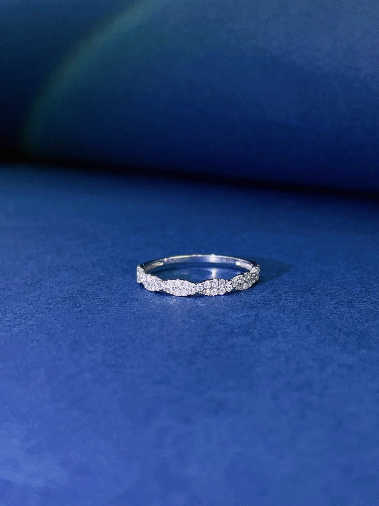 18K Cultured Diamond Double Row Twist Rope Ring - Fine Jewelry – Bild 2