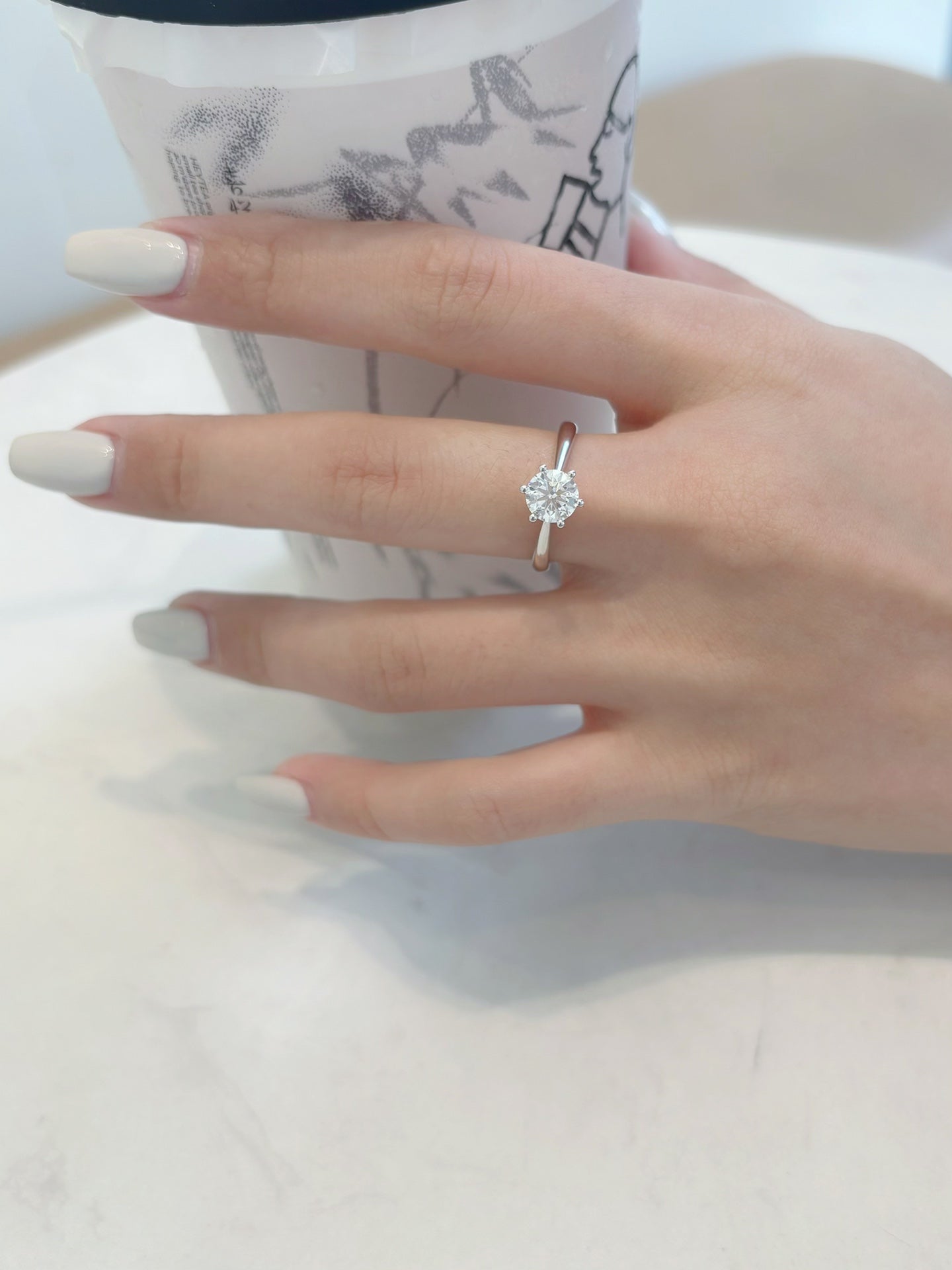 18K Cultured Round Diamond Six-Claw Gold Arm Ring - Premium Jewelry - 图片 2