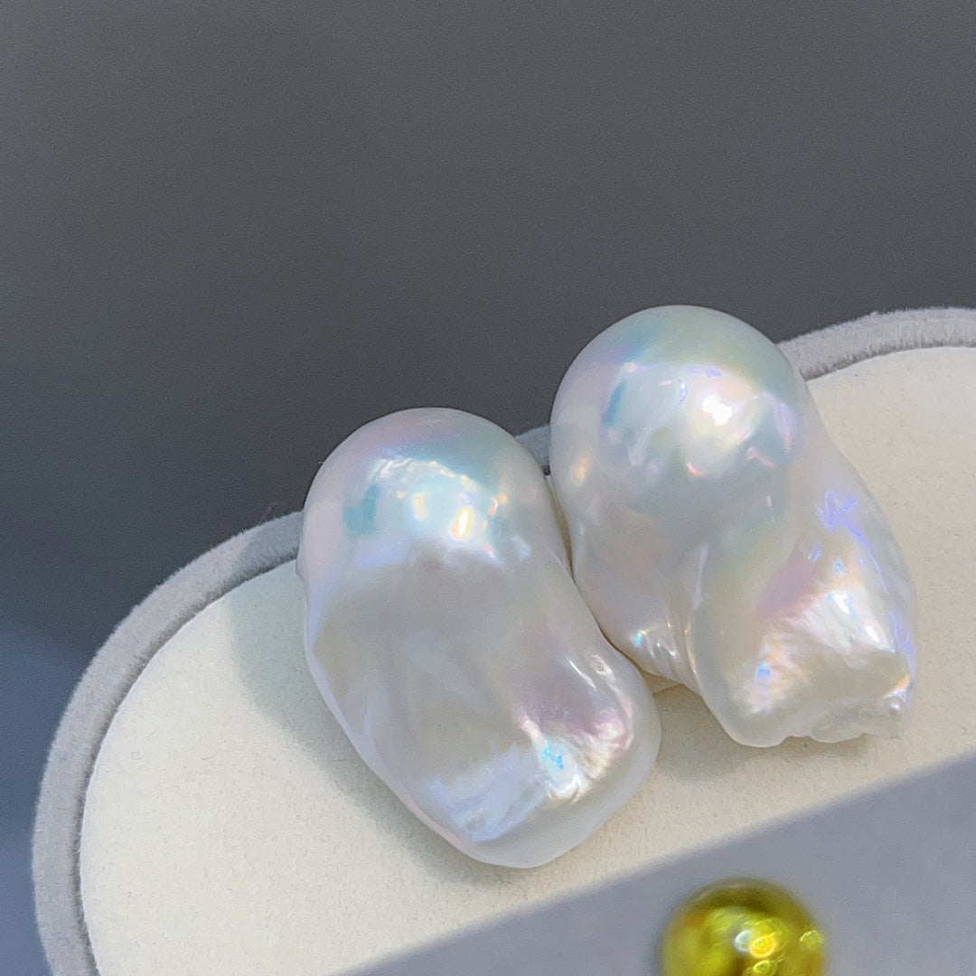 18K Gold & Freshwater Baroque Pearl Earrings - Elegant Jewelry - 图片 2