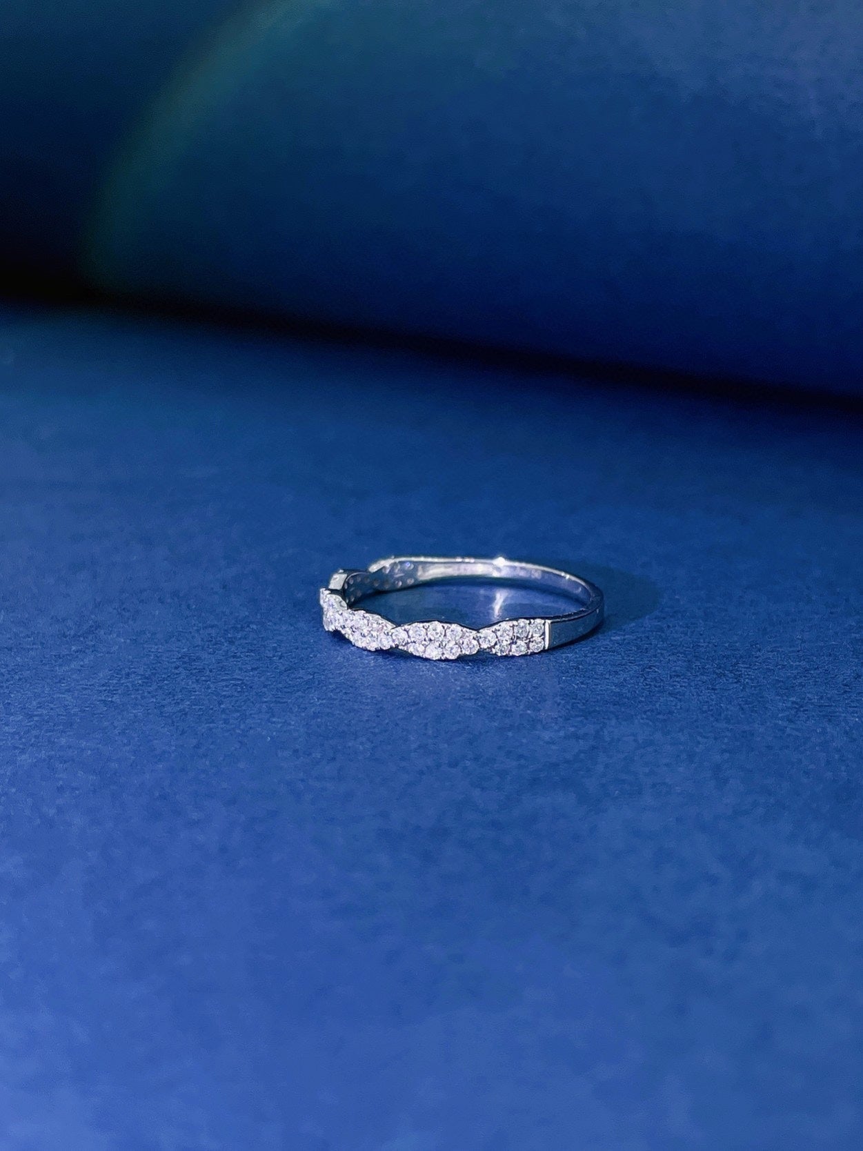 18K Cultured Diamond Double Row Twist Rope Ring - Fine Jewelry – Bild 3