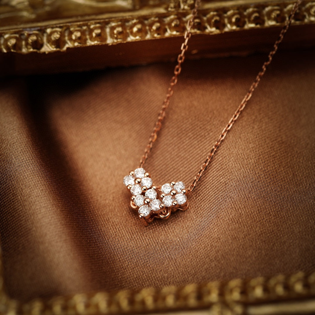 18K Heart-Shaped Pendant Necklace with Cultured Diamond, Two-Way Wear Design | Jewelry - 图片 3