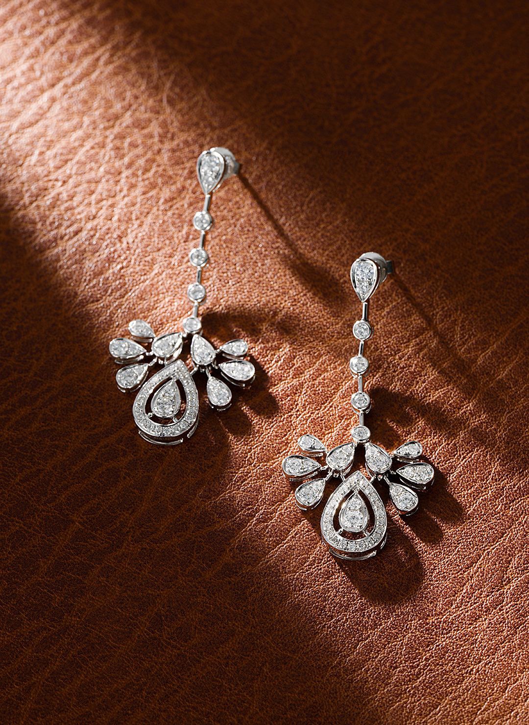 18K White Gold Cultured Pearl Drop Peacock Earrings - LGEZ005 - 图片 3