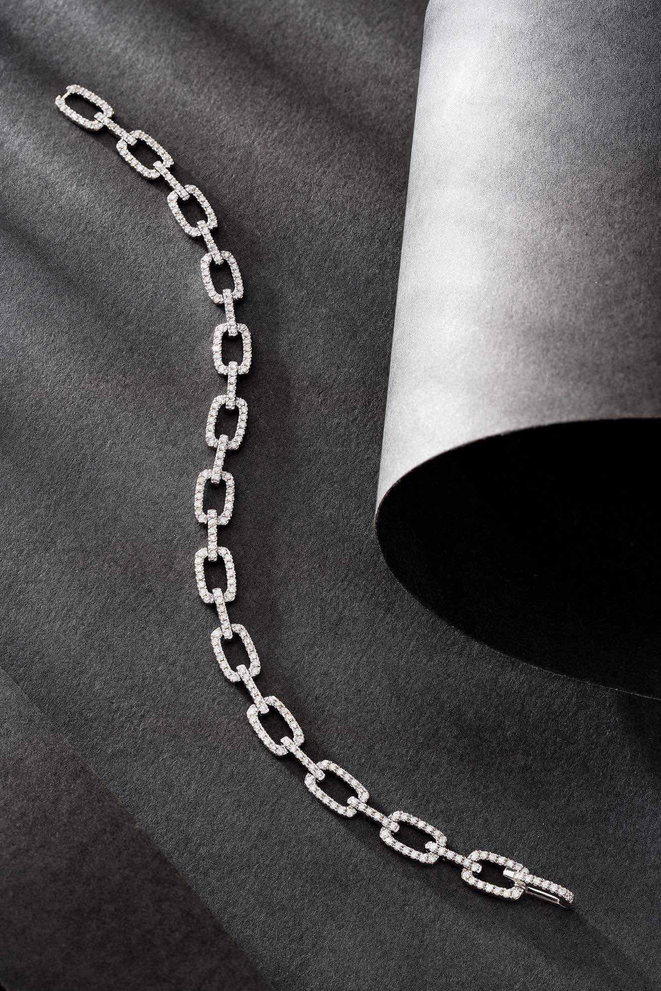 18K Cultured Diamond Round Bracelet with Loop Clasp - Elegant Jewelry Choice - 图片 4