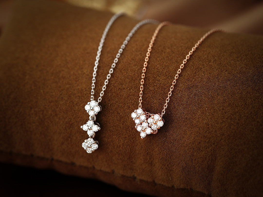 18K Heart-Shaped Pendant Necklace with Cultured Diamond, Two-Way Wear Design | Jewelry - 图片 4