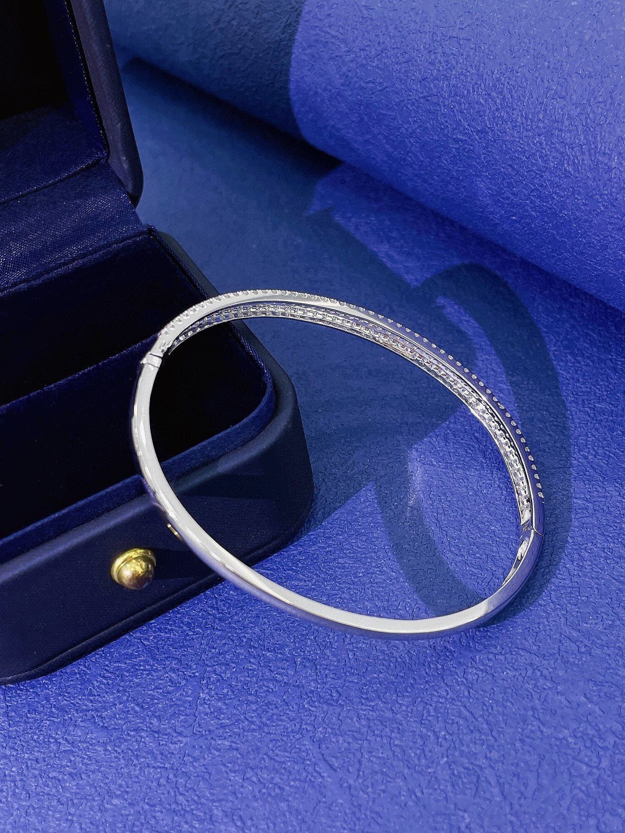 18K Cultured Triple-Row Semi-Mounted Diamond Bracelet - Exquisite Jewelry - 图片 4