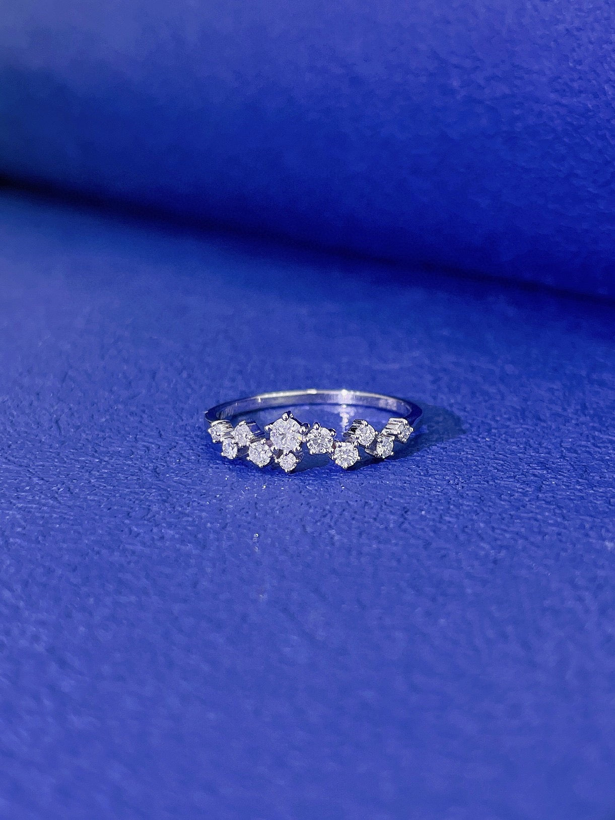 18K Cultured Starry Sky Diamond Ring - A Mesmerizing Jewelry Piece - 图片 4