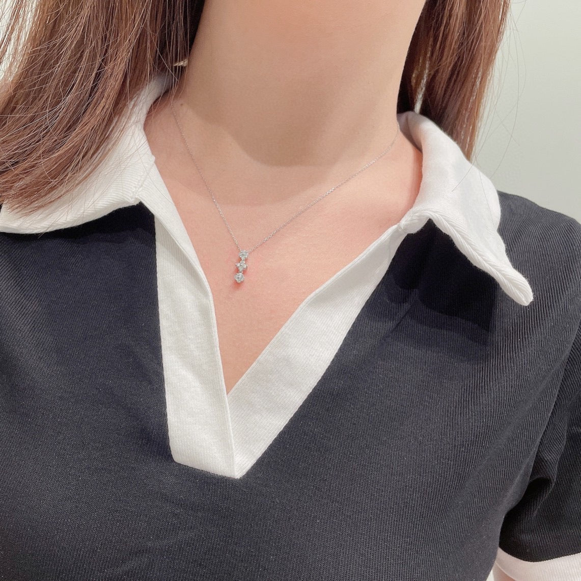 18K Heart-Shaped Pendant Necklace with Cultured Diamond, Two-Way Wear Design | Jewelry - 图片 5