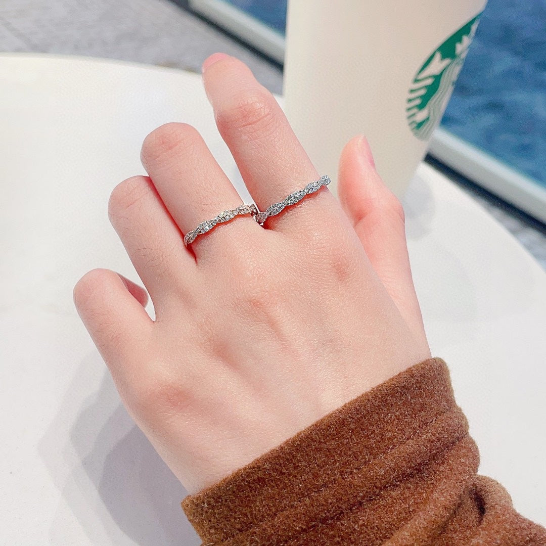 18K Cultured Diamond Double Row Twist Rope Ring - Fine Jewelry – Bild 5