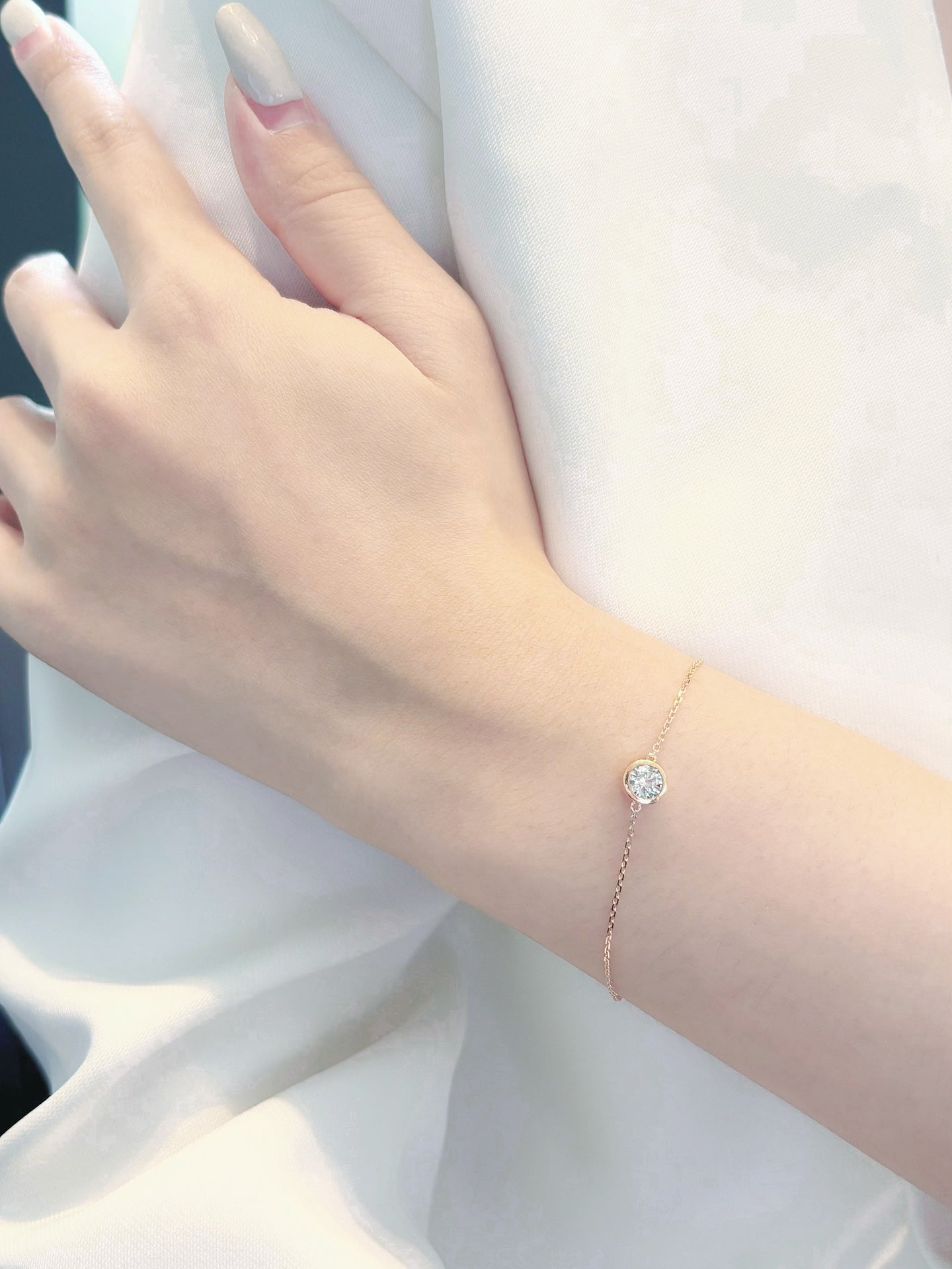 18K Cultured Diamond Bubble Bracelet - LGSL009 Series – Bild 7