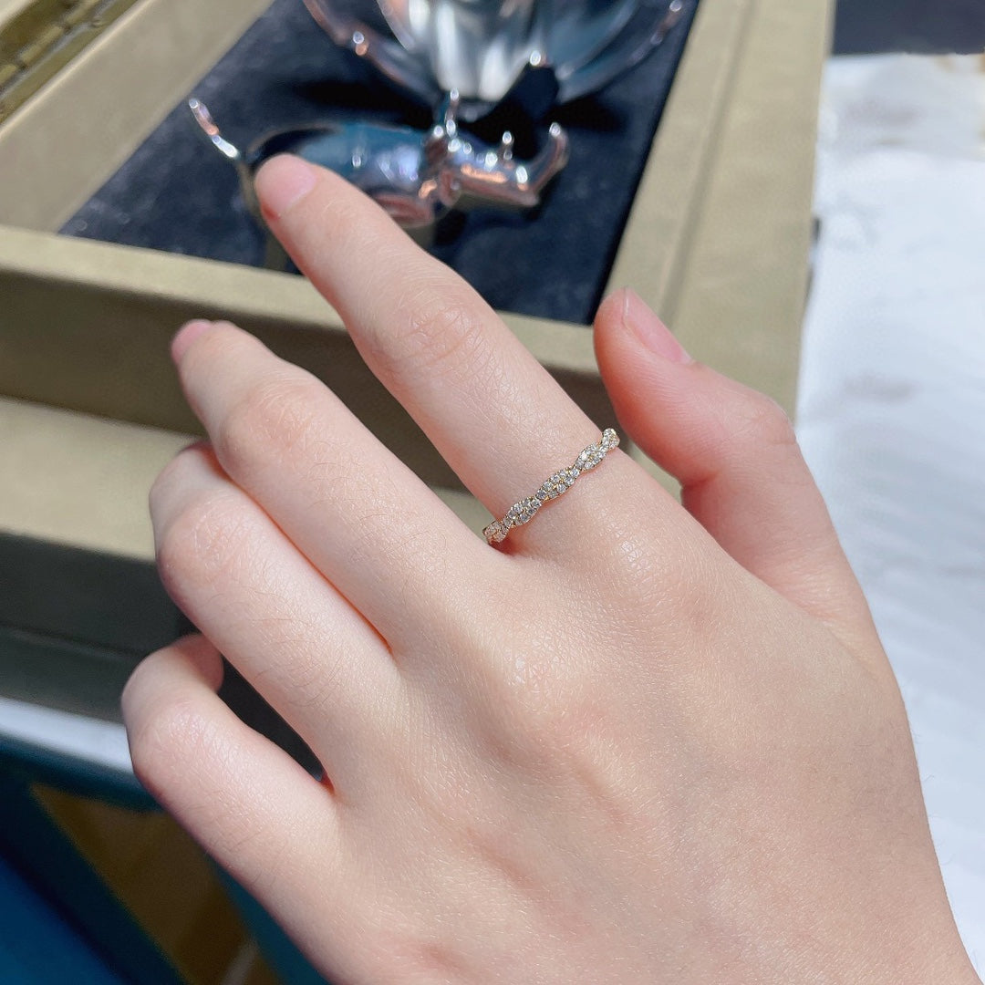 18K Cultured Diamond Double Row Twist Rope Ring - Fine Jewelry – Bild 8