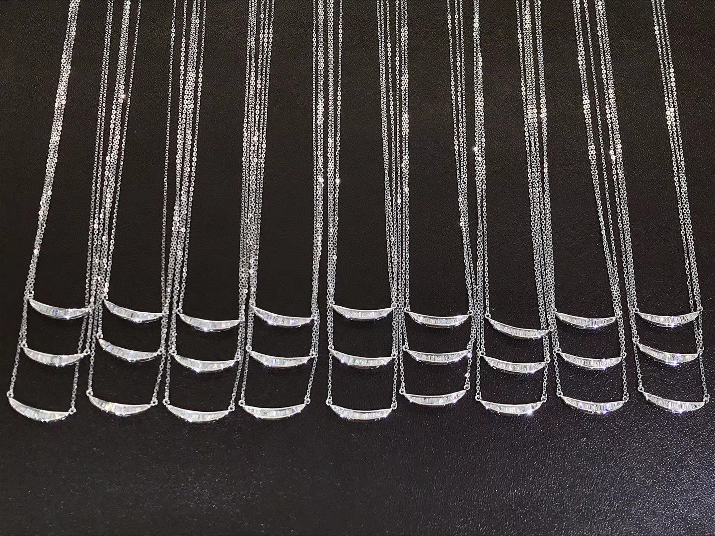 Crescent Moon Pendant Jewelry - A Sparkling Gemstone Treasure - White Diamond Pendant