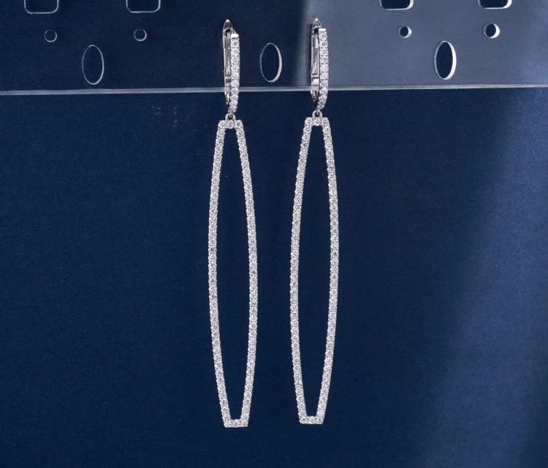 Diamond Cylinder Earrings - Unique Jewelry Piece - Jeweler.Jewelry