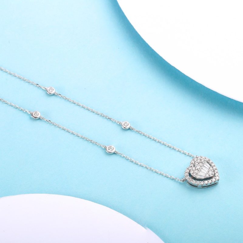 Diamond Heart Pendant Jewelry - A Sparkling Choice for Every Occasion - White Diamond Pendant