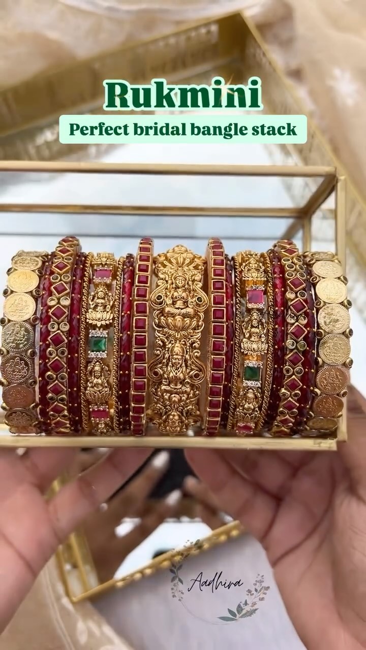 Traditional Lakshmi Design Bridal Bangles From 'Aadhira'