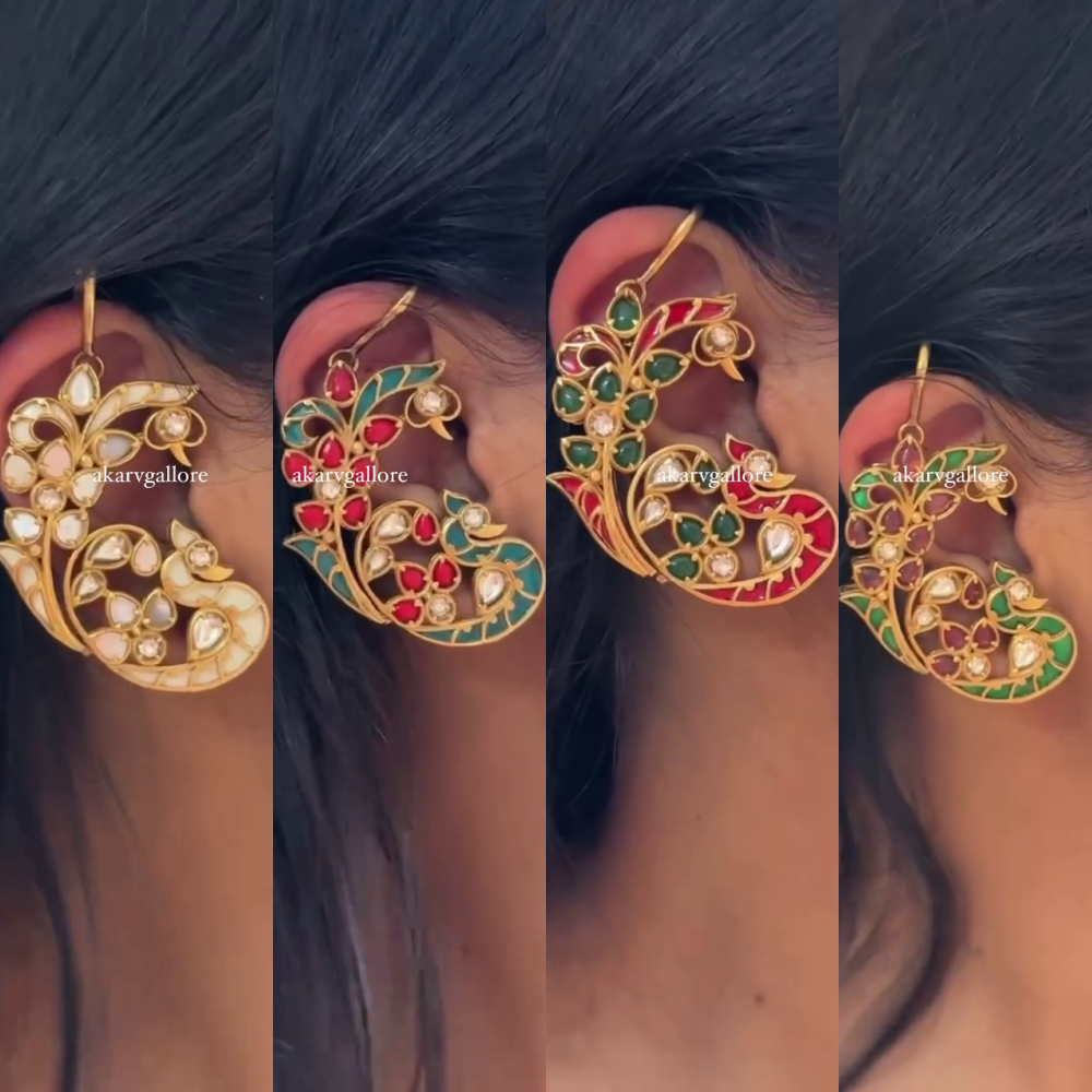 Imitation Peacock Ear Cuff Earrings From