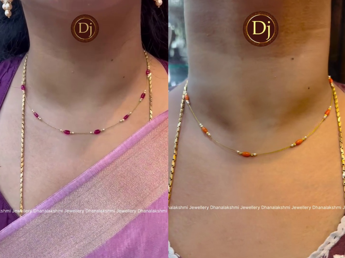 “ Danalakashmi珠宝”的美丽，无形的金色吊坠•印度南部珠宝