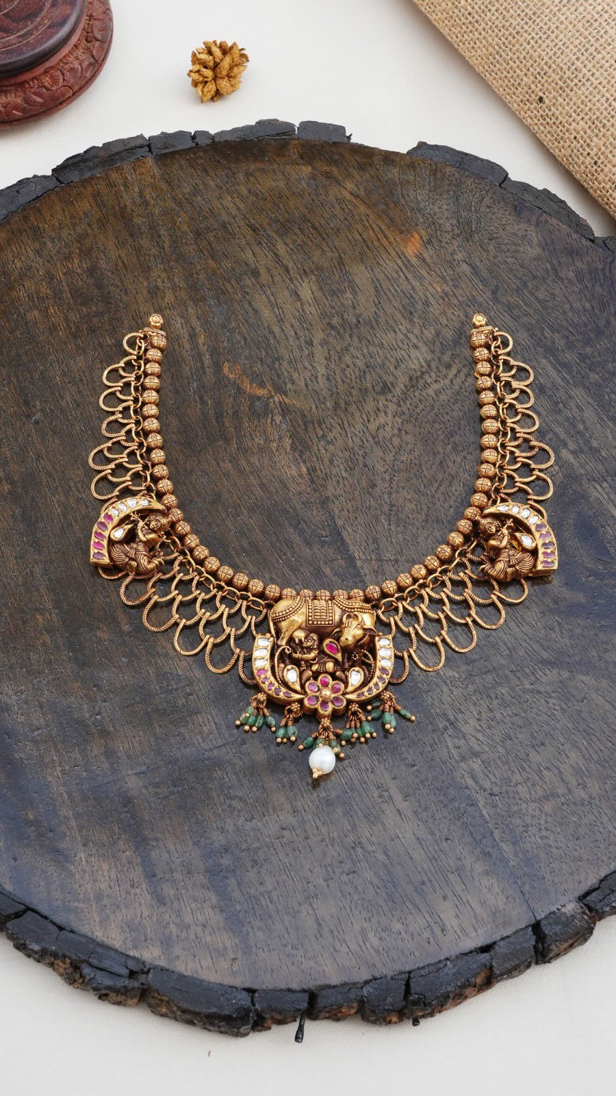 Antique Gold Krishna Necklace From
