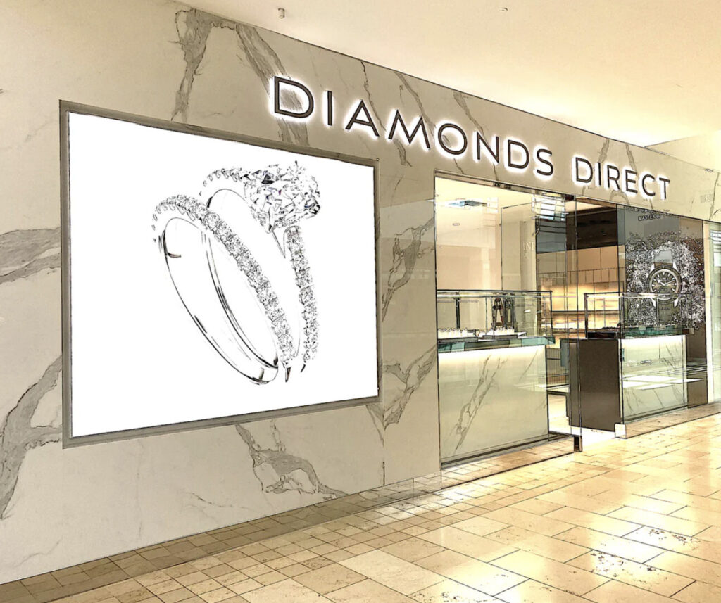 The exterior of a jewellery storefront at a shopping centre.
