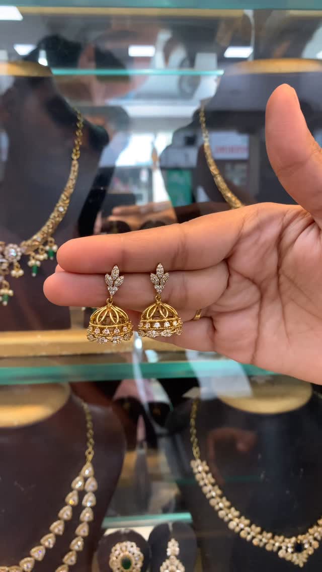 Imitation White Stone Jhumka From