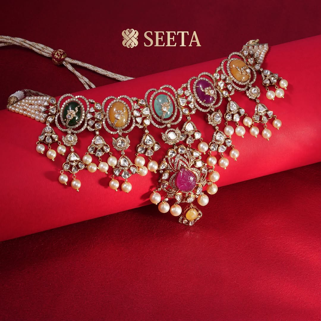 Navratan Gold Polki Choker From