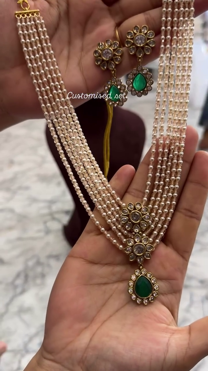 Layered Pearl Long Necklace From