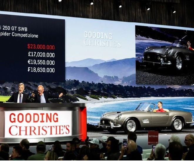 古德·克里斯蒂（Gooding Christie）的鹅卵石海滩（Pebble Beach Sale）击中了1.28亿美元的集体