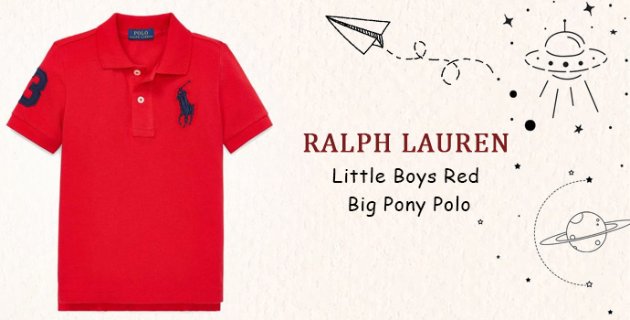 Ralph Lauren Kids 红色 Big Pony Polo 适合小男孩