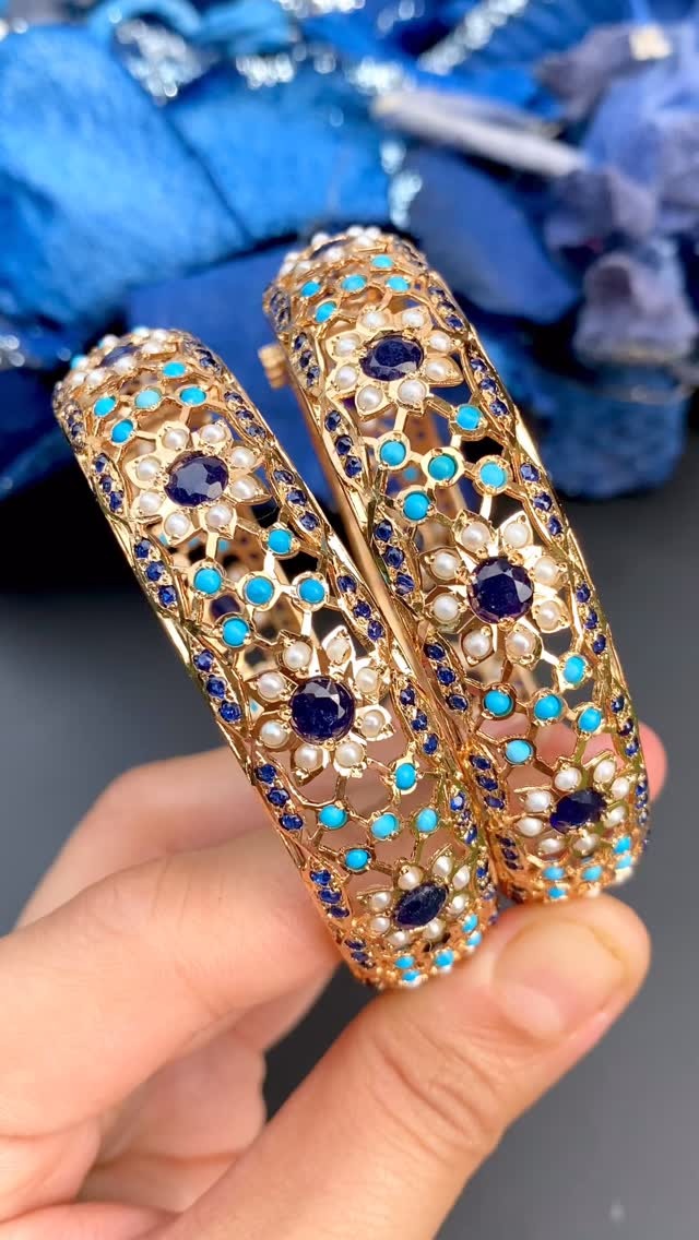 Gold Plated Silver Kada Bangles From
