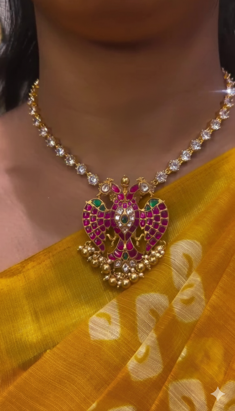 Gold Plated White Stone Necklace From