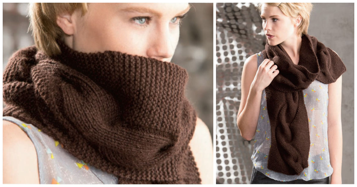Swaying Cables Scarf knitting pattern by Talitha Kuomi