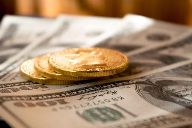 Coins on money