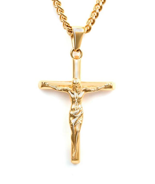 在哪里可以买到像这样的真正的金十字架项链？