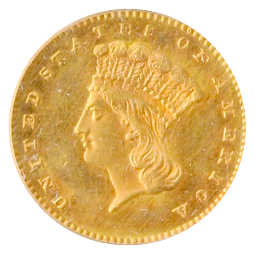 PCGS MS65 鲈鱼谱系 1867 年金币